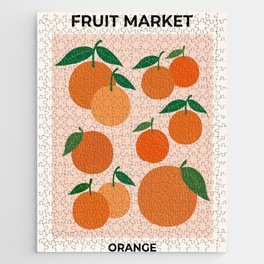 Fruit Market Print Oranges Fruit Art Orange Fruit Market Aesthetic Food Art Modern Decor Jigsaw Puzzle