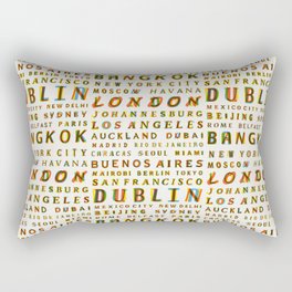 Travel World Cities Rectangular Pillow