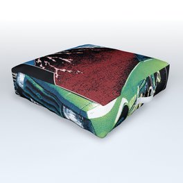 BLKLYT/31 - BLUE SONG Outdoor Floor Cushion | Computer, Vintage, Bluesong, Digital, Pixel, Graphicdesign, Retro, Cyber, Pixelart, Mintroyale 