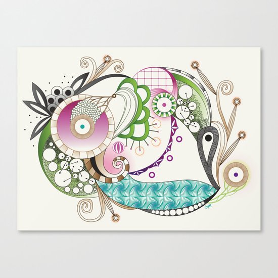 Autumn tangle, sienna - purple color set Canvas Print