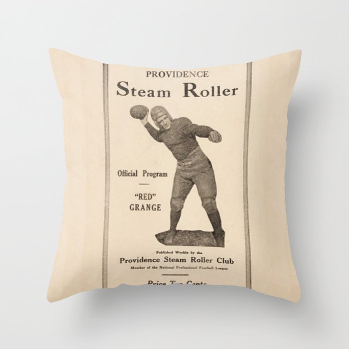 1927 Providence Steam Roller vs. Red Grange's NY Football Team Advertising Poster Throw Pillow