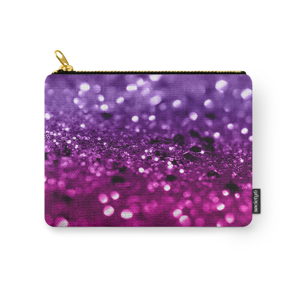 Pink Purple Lady Glitter #1 Shiny Decor Art Society6 Carry-All Pouch by anitabellajantz