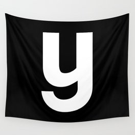 letter Y (White & Black) Wall Tapestry