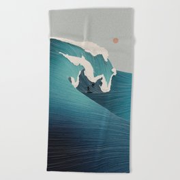 Sunset Surfing Art Beach Towel