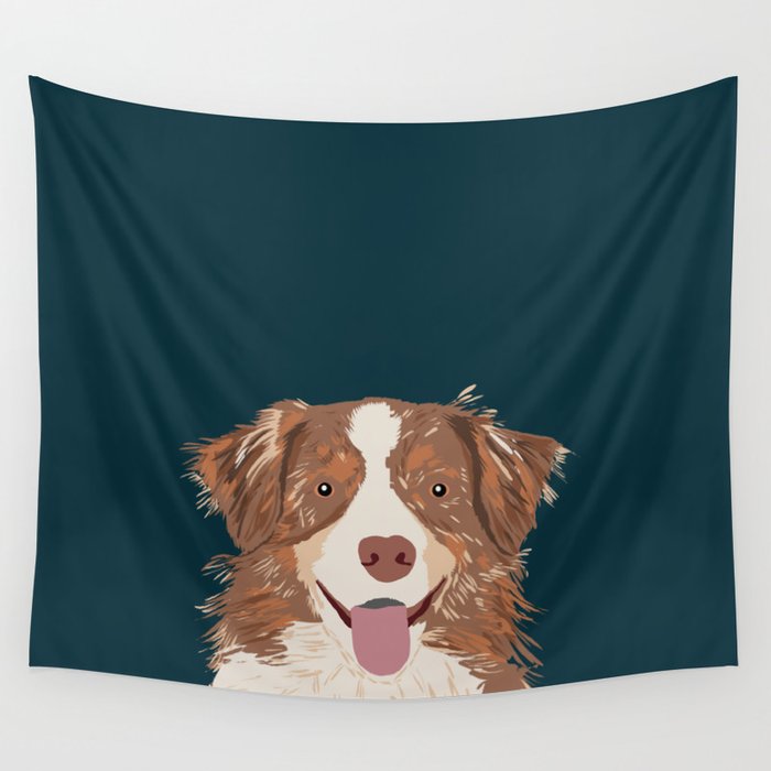 Hollis - Australian Shepherd gifts for dog owners pet lovers dog people gifts for dog person Wall Tapestry
