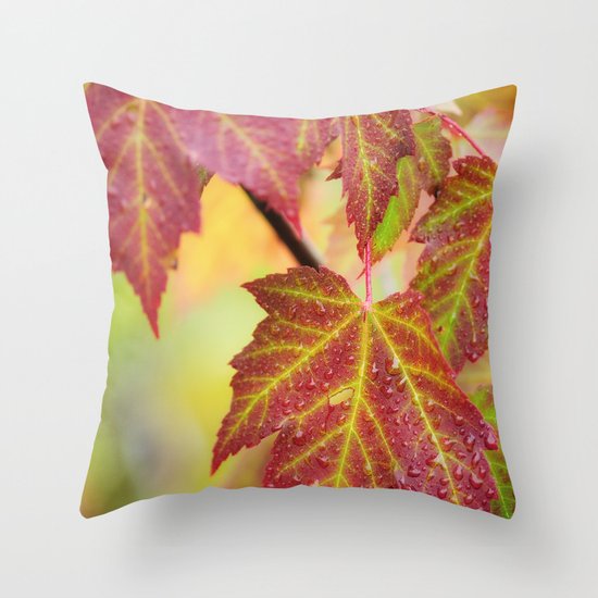 Maple Leaves Throw Pillow