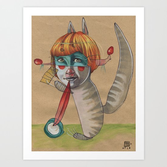 CAT CLOWN Art Print