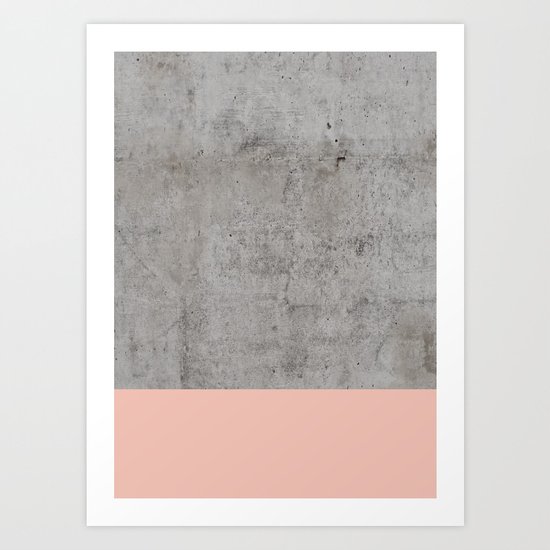 Pale Pink on Concrete Art Print