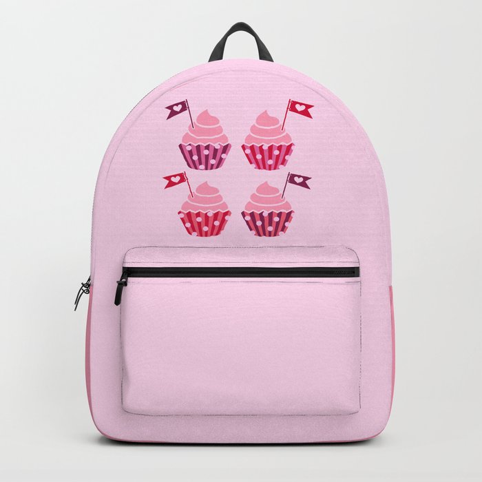 Valentine's pink cupcakes art work Backpack