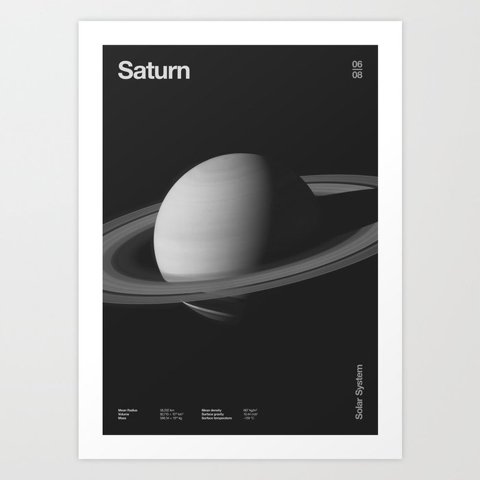 Solar System _ 06 Saturn Art Print