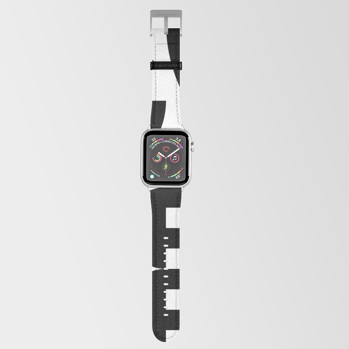 Abstract Black and White Geometric Pattern Apple Watch Band