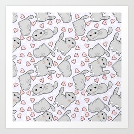 Angry Cat Candy Hearts Art Print