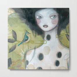 Garden Girl - CJ Metzger Metal Print | Fantasy, Forest, Acrylic, Mythical, Watercolor, Nature, Garden, Woman, Pop, Muse 