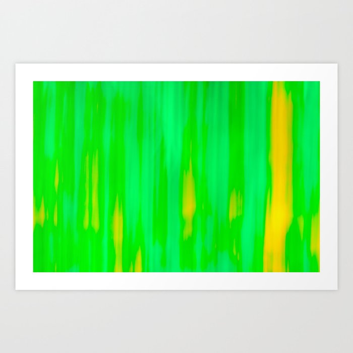 Lime Abstract Watercolor - 3050 Art Print