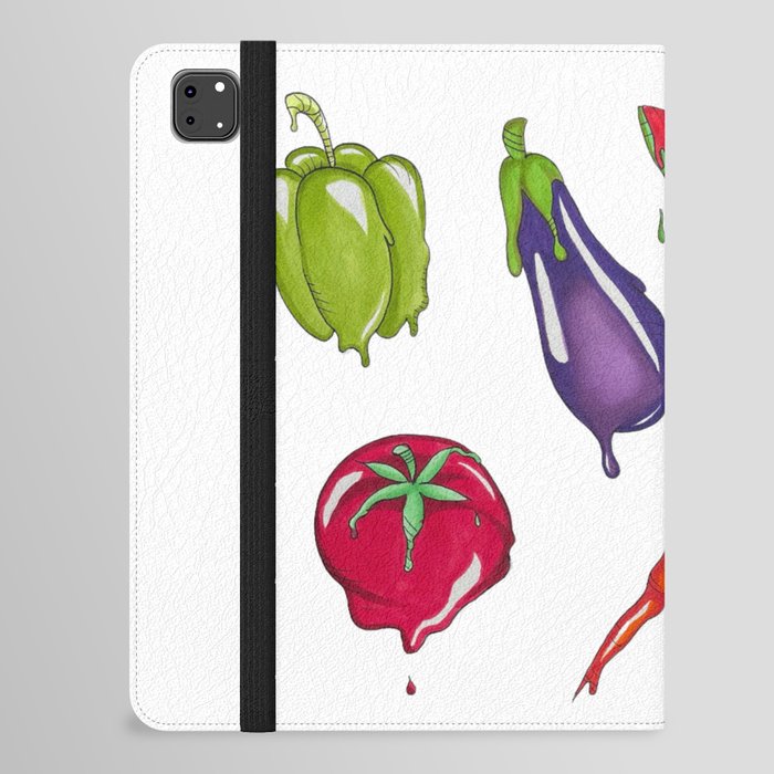 Trippy Melting Fruits and Vegetables - Hand Drawn iPad Folio Case