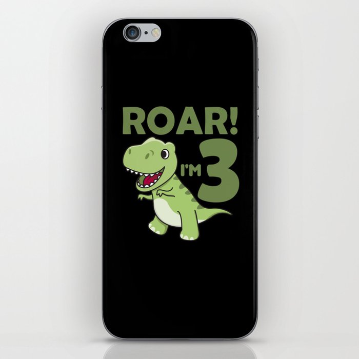 Children 3rd Birthday T-rex 3 Years Dino Dinosaur iPhone Skin