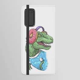 T-rex with headphones Android Wallet Case