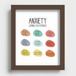 Anxiety Coping Statements Anxiety Help Management Mental Health Self Care Anxiety Relief Self Help  Recessed Framed Print