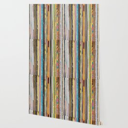 Vintage Used Vinyl Rock Record Collection Abstract Stripes Wallpaper