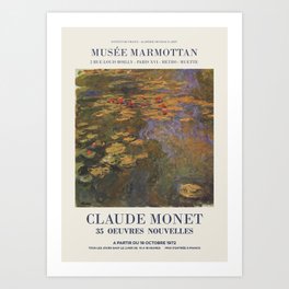 Claude Monet - Exhibition poster advertising an art exhibition "35 Oeuvres Nouvelles", 1975 Art Print