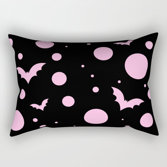 Pastel Bat and Dots Rectangular Pillow