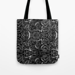 Black Floral Rose Tote Bag