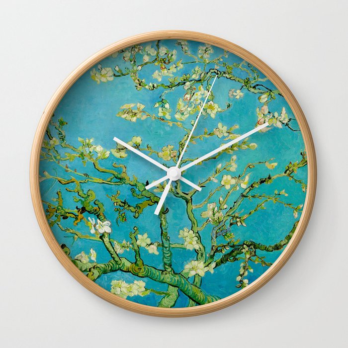 Almond Blossoms Painting by Vincent van Gogh Oil Painting Wall Clock by