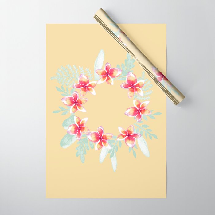 Solé Plumeria Wreath Wrapping Paper