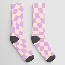 Check V - Lilac Twist — Checkerboard Print Socks