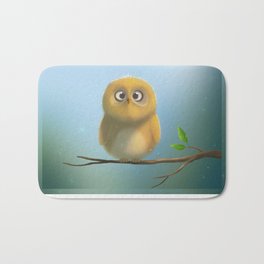 Little owl is looking at you :D Bath Mat