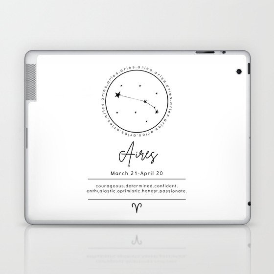 Aries | B&W Zodiac Laptop & iPad Skin