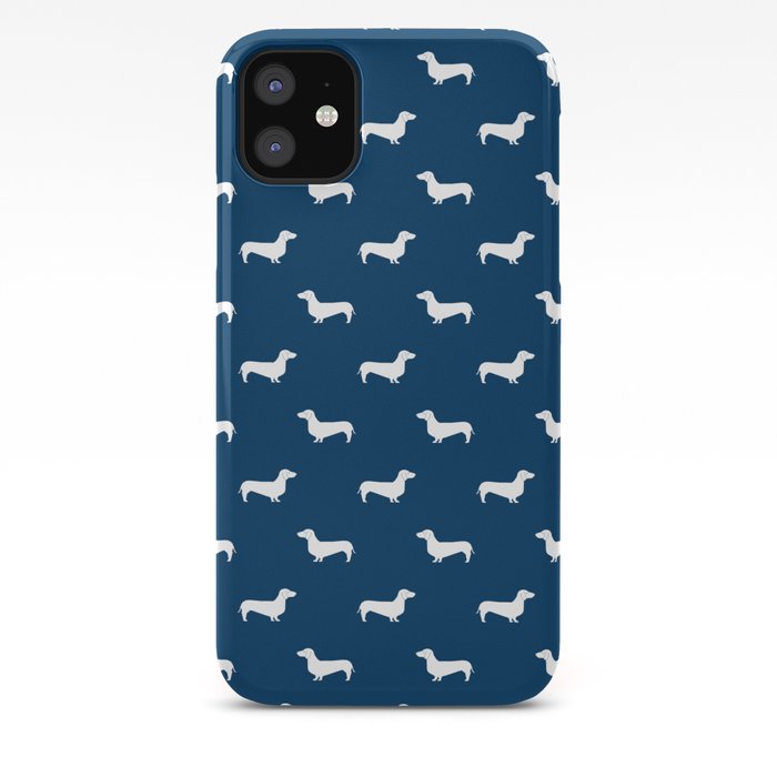 Dachshund Pattern Minimal Navy Blue And White Dog Lover Home Decor
