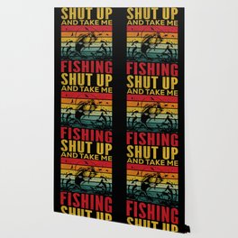 Shut up and take me fishing retro Fathers day 2022 Wallpaper