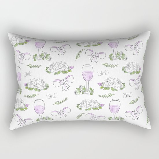 Watercolor seamless romantic print Rectangular Pillow