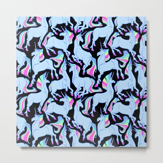 Ultraviolet rainbow unicorns Metal Print