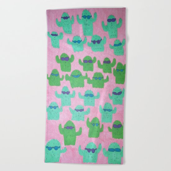 Cool Cactus Pattern Beach Towel