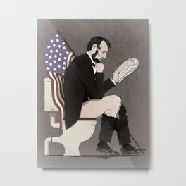 Abraham Lincoln on the toilet Metal Print | Abrahamlincoln, Unitedstates, Thethinker, Abraham, Toilet, Lincoln, Constitution, Poo, Digital, Bathroom 