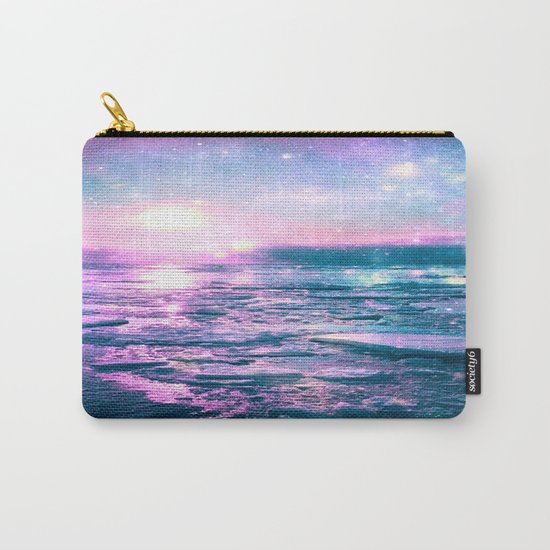 Mystic Waters Vibrant Pink Blue Lavender Carry-All Pouch
