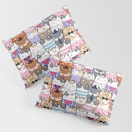 Kawaii Cute Cats Pattern Pillow Sham