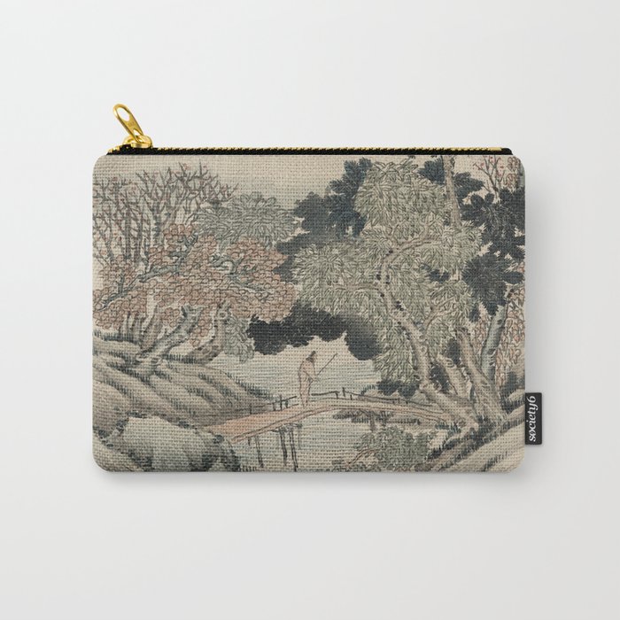 Vintage Japanese Landscape Painting Carry-All Pouch
