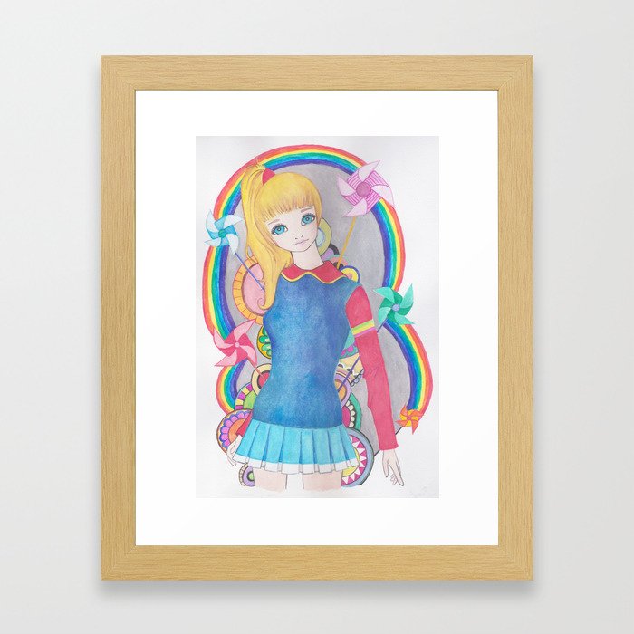 Rainbow Brite- inspired Framed Art Print