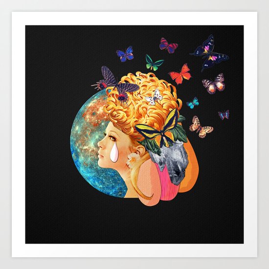 Under the Blue Moon I Saw You Art Print