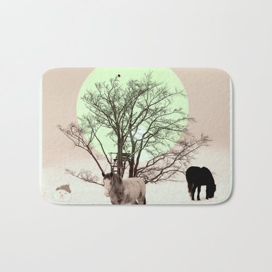 Winter horses Bath Mat