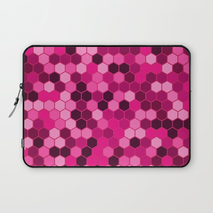 Pink Color Hexagon Honeycomb Design Laptop Sleeve