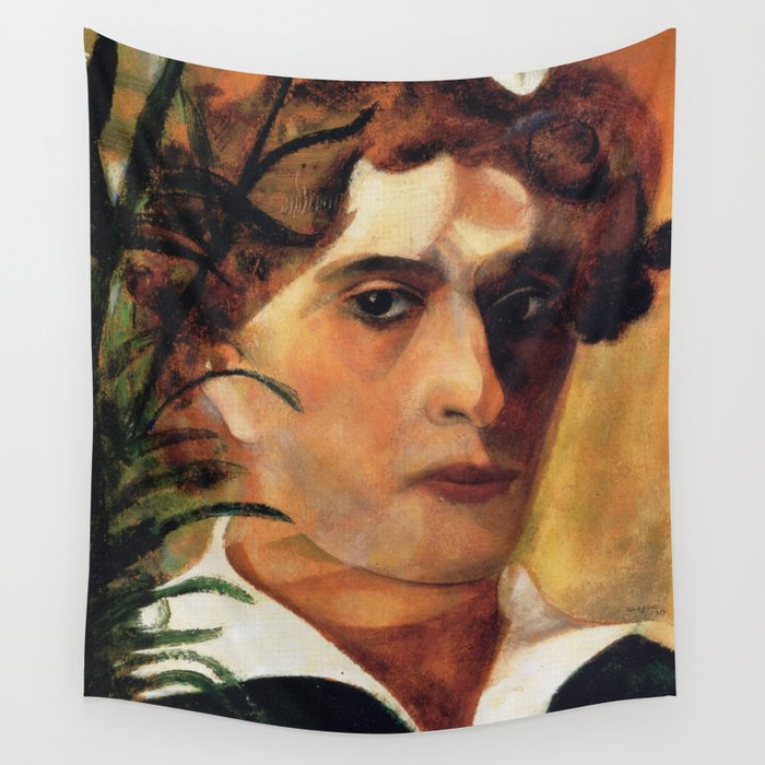 Marc Chagall Self Portrait with White Collar Wall Tapestry