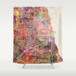 Chicago map Shower Curtain