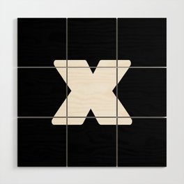 x (White & Black Letter) Wood Wall Art