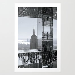 View at the Iconic skyscraper/ reflections mirrors of Summit One Vanderbilt building/ black and white photography/ Fine art print  Art Print
