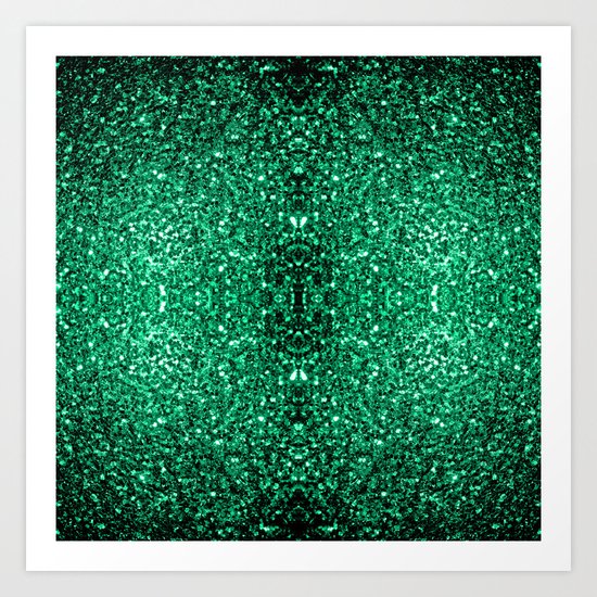 Beautiful Emerald Green glitter sparkles Art Print