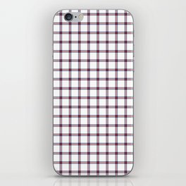 White and Red Farmhouse Style Gingham Check iPhone Skin